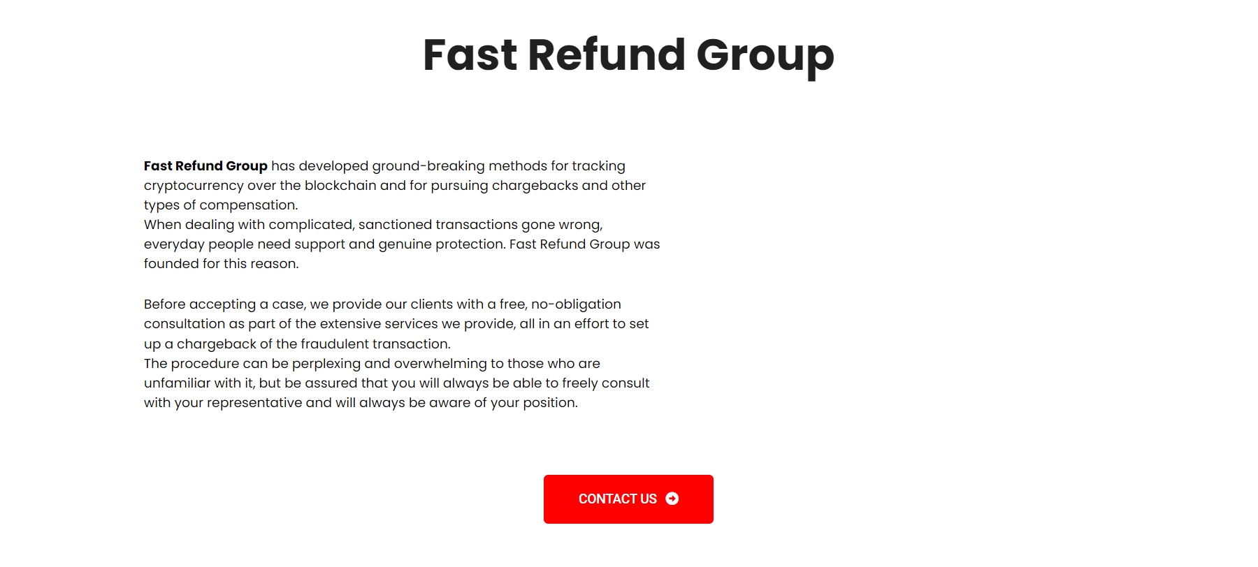 Fast Refund Group website